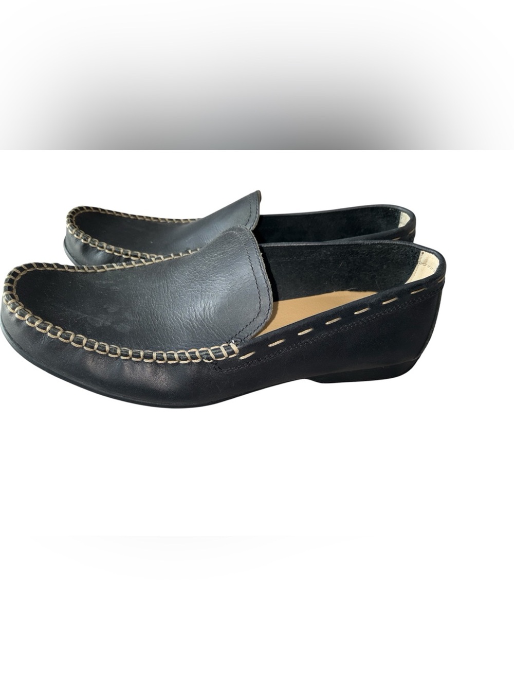 Frye & Company Lewis Venetian Black Leather Slip On Loafer Size 13.5